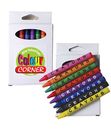 Assorted Colour Crayons in White Cardboard Box